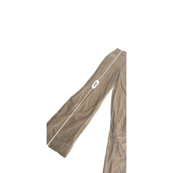 Pretty Little Thing Nude Bead Embellished Wide Leg Trouser Pants Size 6 - Picture 5 of 14